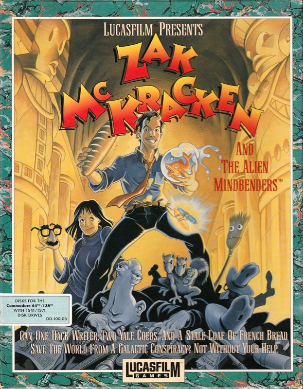 Zak McKracken and the Alien Mindbenders box art for Commodore 64